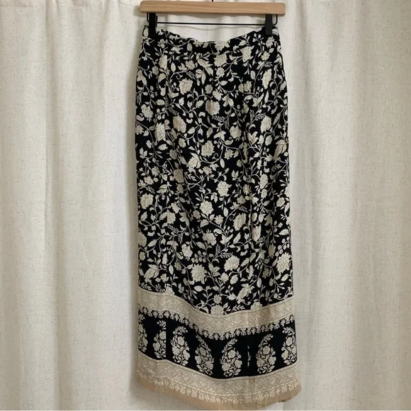 Talbots 1990’s 100% Silk Vintage Wrap Long Floral Elegant Formal Skirt 6 - Picture 2 of 11